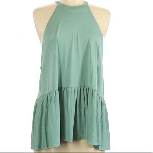 Kimchi Blue mint green sleeveless top peplum inspired size Medium